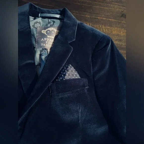 Appaman Elegant Navy Blue Velvet Suit 3T - Picture 4 of 16